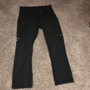 Lululemon Speed Up Crops in olive green